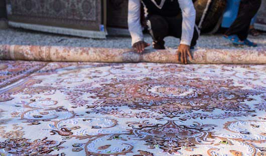 روش اصولی لول کردن قالی در قالیشویی سید خندان 